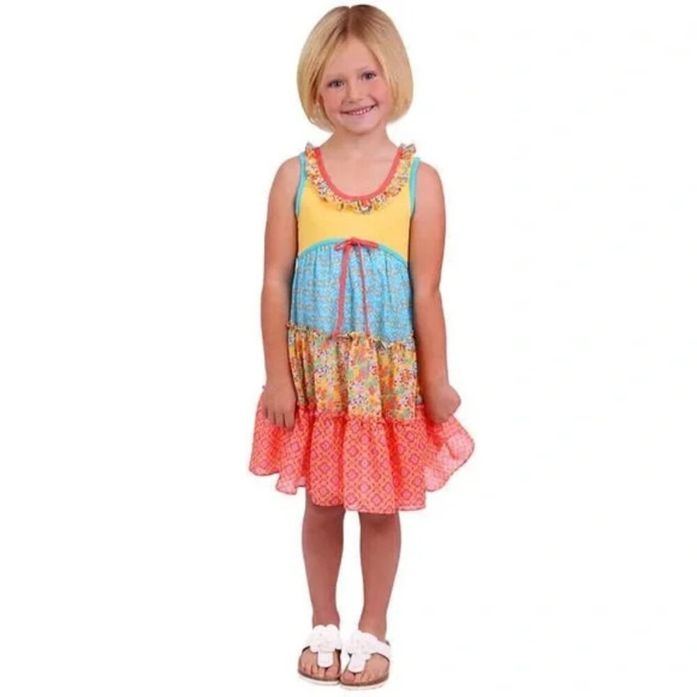 Jona Michelle Girls Size 6 Tiered Ruffle Summer Dress